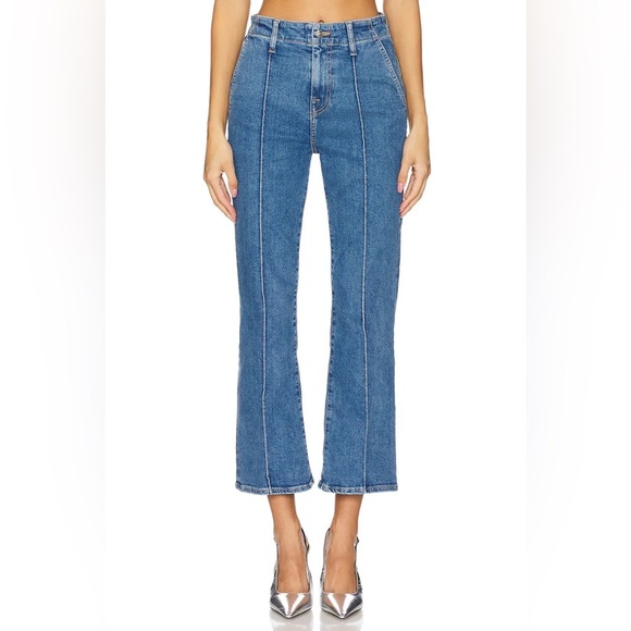 Express Supper High Rise Jeans Women’s 12 Ankle Cropped Jeans Straight Leg Blue - Picture 1 of 9